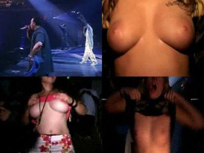 ライブコンサートで女性ファンが興奮しておっぱい出してはしゃぎまくり